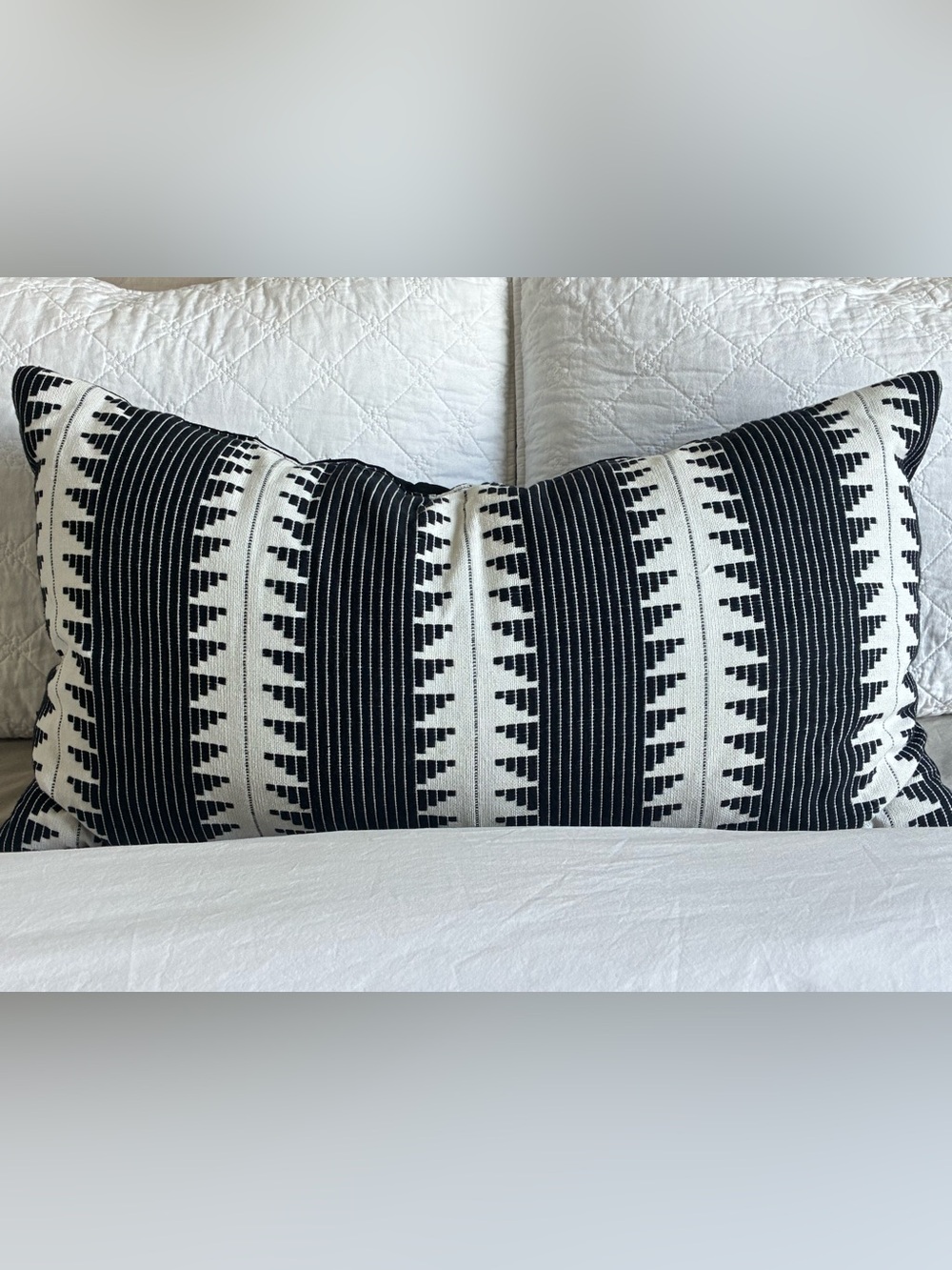 Black and White Geometric Lumbar Pillow